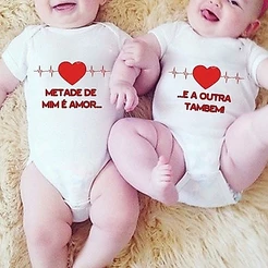 Body Personalizado Bebe Gemeos Metade De Mim
