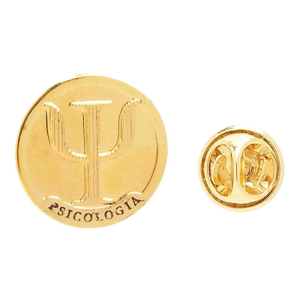 Broche Psicóloga Psicologia Folheado A Ouro 18k