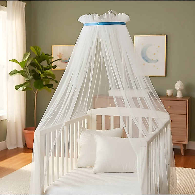 kit dossel + mosquiteiro infantil quarto de bebê menino suporte para mosquiteiro