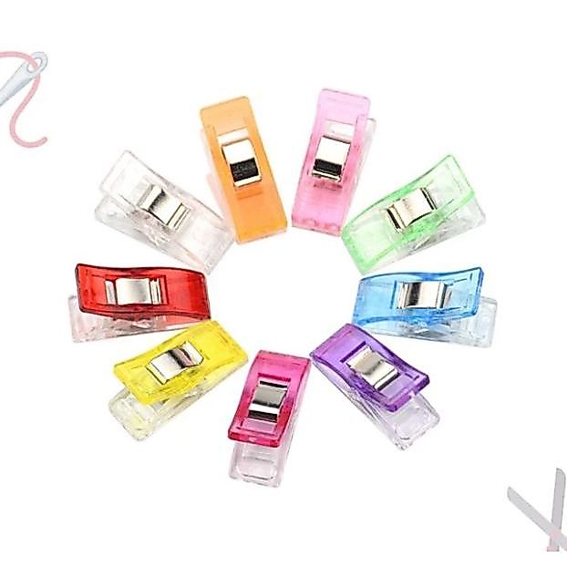 kit 10 Clips, Pregador Ou Grampo Para Costura, Quilting/Patchwork/Scrapbook/DIY - Colorido