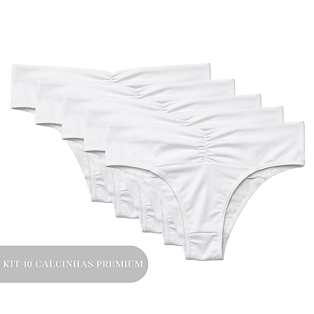 Kit 10 Calcinha Feminina Microfibra Mia Confort Line Macia Com Elastano Confortável Dia a Dia