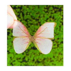 Enfeite decorativo Borboleta Tecido Nude - 10uns - Rizzo Confeitaria