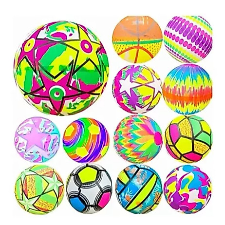KIT COM 110/150/200/300 peças BOLA DE VINIL INFLAVEL INFANTIL COLORIDA PLASTICO PERSONALIZADA