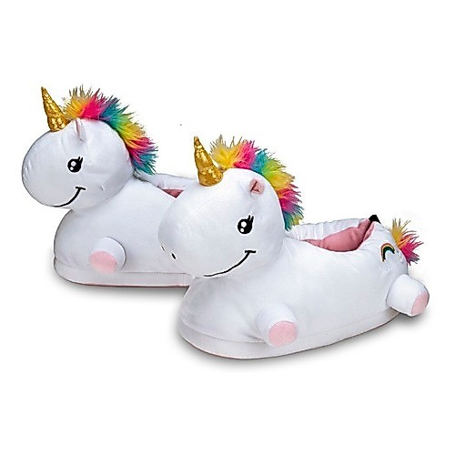Pantufa 3D Unicornio Branca Pelucia Importway