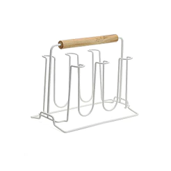 Porta Copo Mesa Suporte Copos 6 Lugares Eco Design Utensílio Cozinha Branco Arthi