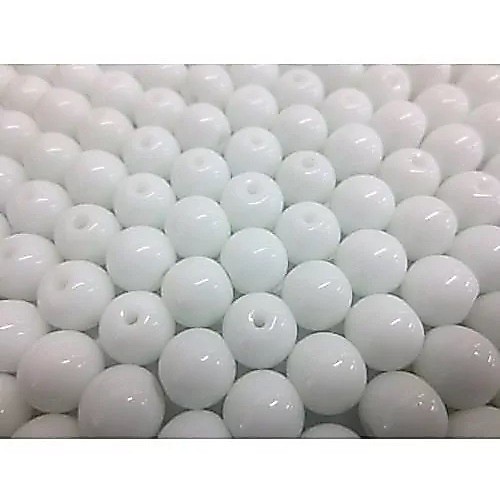 Imagem 200 Contas de Porcelana 8mm para Guia Terço Japamala Umbanda Candomblé