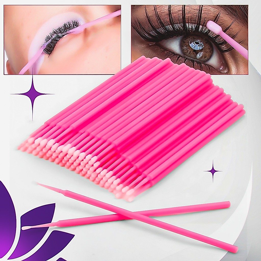 Kit 300/600/900 Microbrush Cotonete Alongamento Fio A Fio Cílios