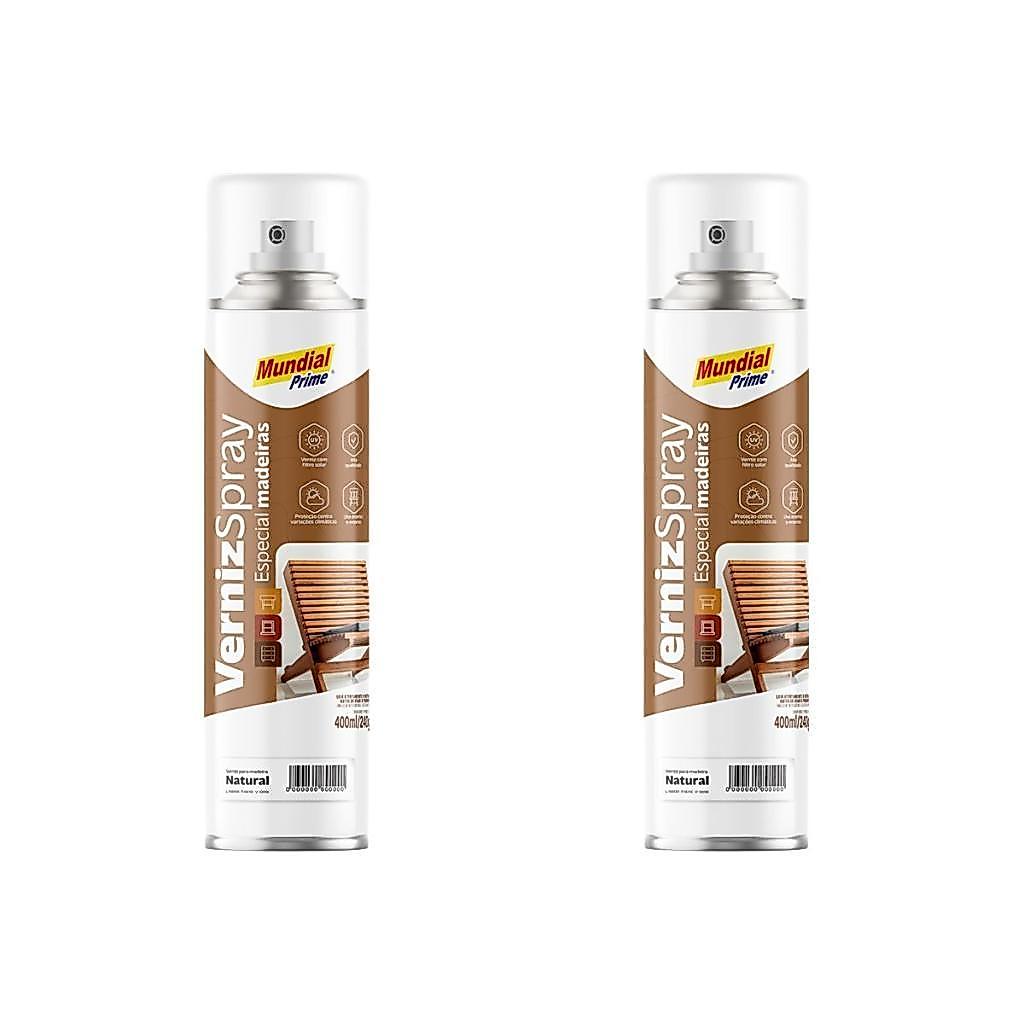 Kit 2 Verniz De Madeira Natural Spray 400ml Proteção UV