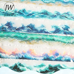 JIANWU 40mm * 200cm Vintage Ondas Do Mar Nuvem Paisagem Material Colagem Scrapbooking Fita PET Criativo DIY Diário Papel