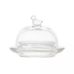 Manteigueira Lyor Pássaro de Cristal 9,5cm x 6,5cm