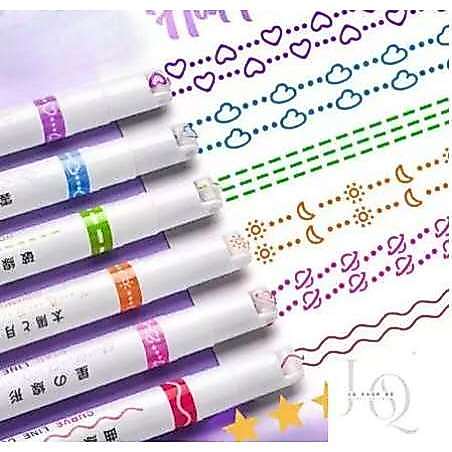 Kit 6 Cores Caneta CARIMBO Roller Colorido Papelaria/Papelaria Fofa XL6387