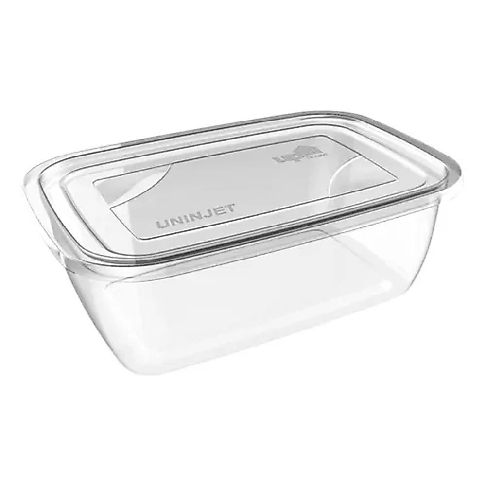 Pote De Plástico Retangular Transparente 700ml Uninjet