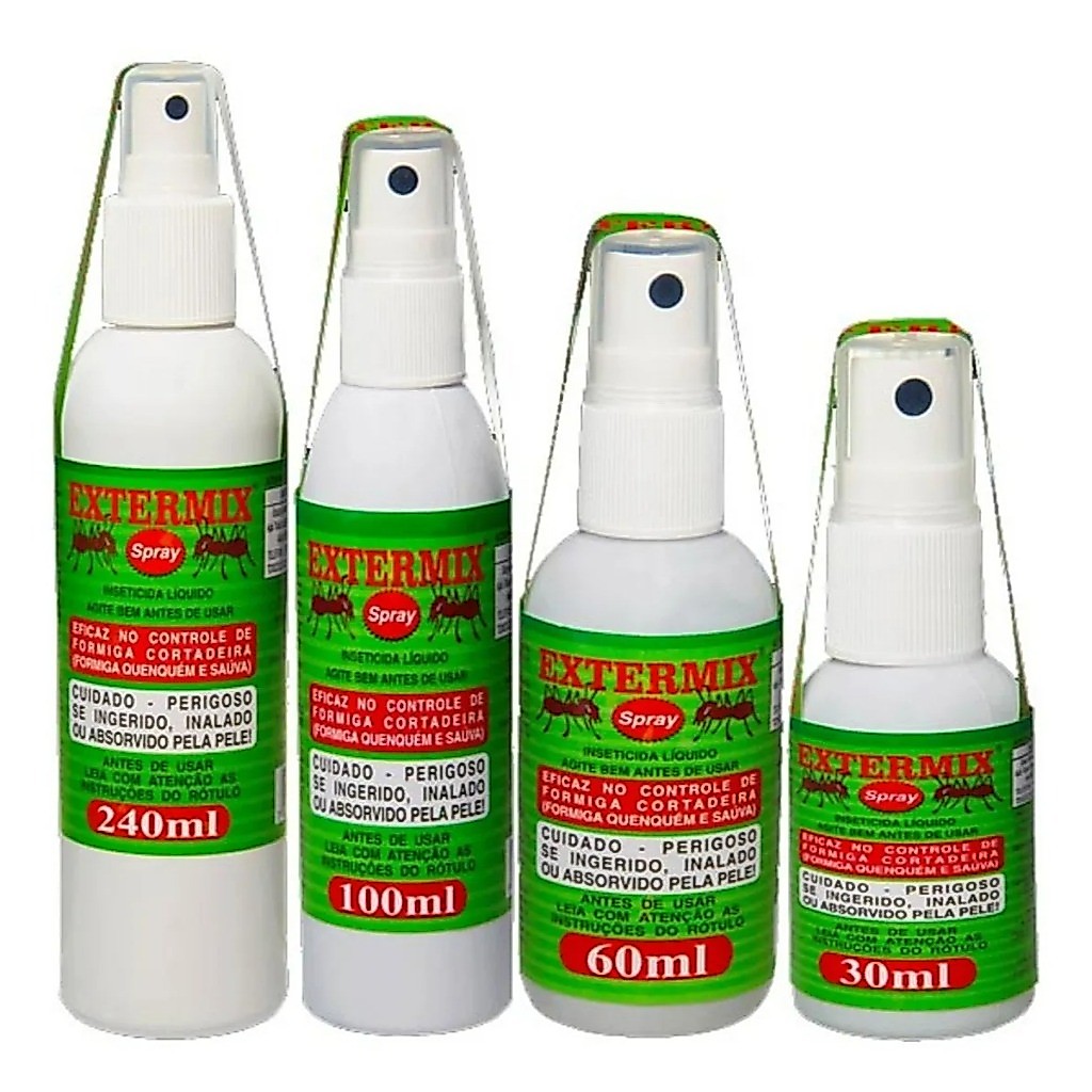 Extermix Spray Elimina Formigas Graúdas Cortadeiras Doceiras E Cupins. Produto Não Tóxico P/ Animais