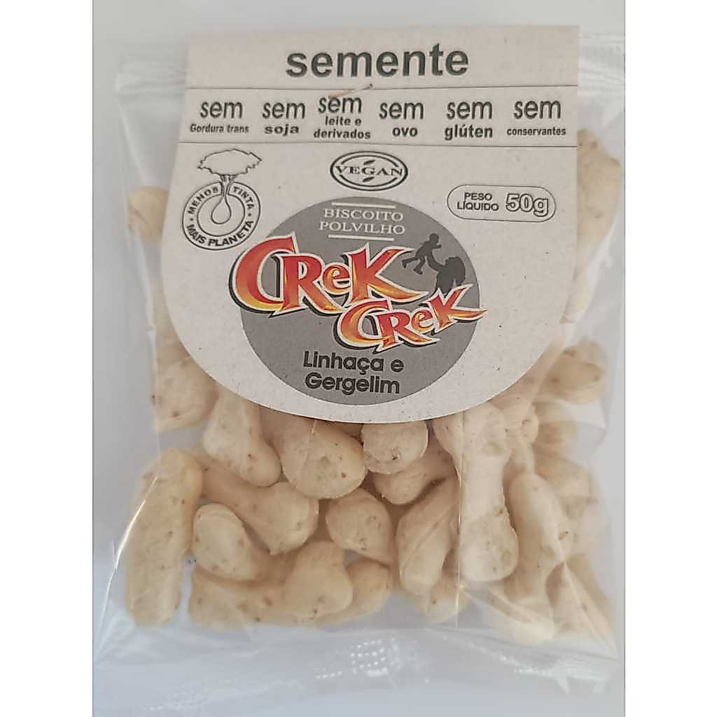 Kit 5 Biscoitos de Polvilho Vegano Lanchinho Petisco Saudável Sem Glúten Integral Linhaça e Gergelim — imagem 2 de 2