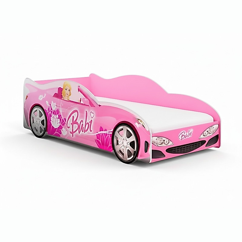 Mini Cama Carro Infantil Meninas Monteassoriana Adesivada Personagens Femininos 100% MDF - AV