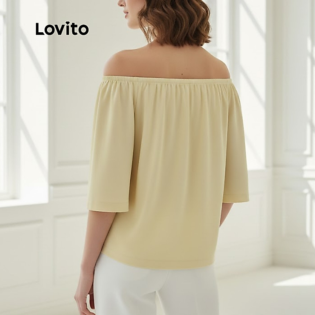 Lovito Blusa Boho Lisa para Mulheres Moda Feminina BRBLB1442BRL1472 — imagem 2 de 2