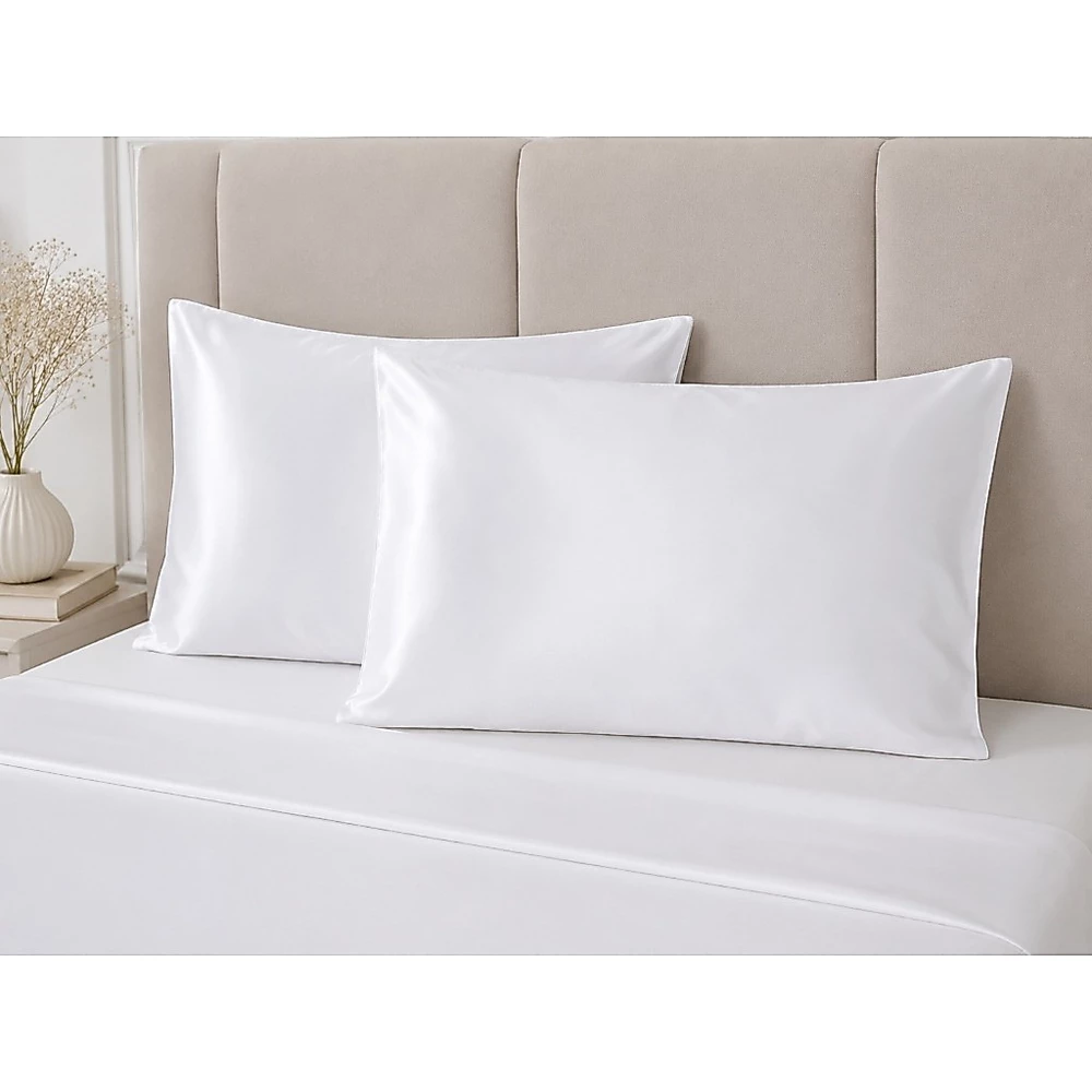 2 fronhas de cetim seda antifrizz abas 50x70 toque de seda