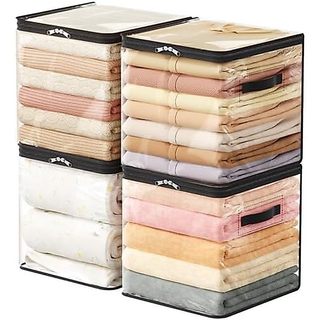 Lifewit 4 Pacotes De Sacos Transparentes Para Armazenamento De Roupas , Suéter Com Zíper , 18L
