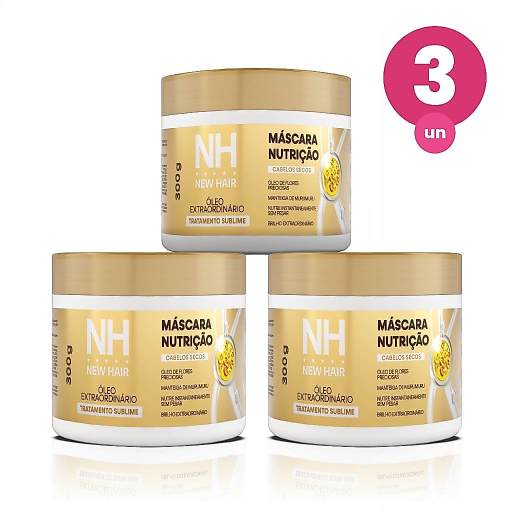 Kit 3 Máscara Capilar Óleo Extraordinário 300g NEW HAIR