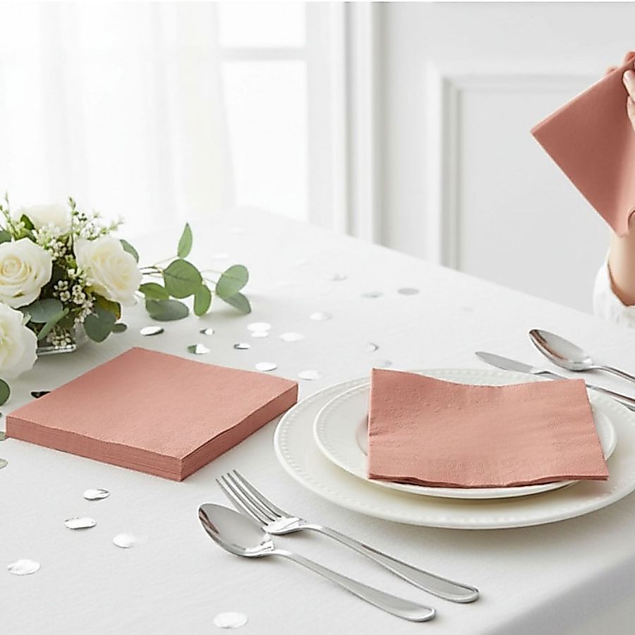 Guardanapo de Papel - Rose - 33cm - 12 Pacotes - 240 unidades - Silver Festas - Rizzo