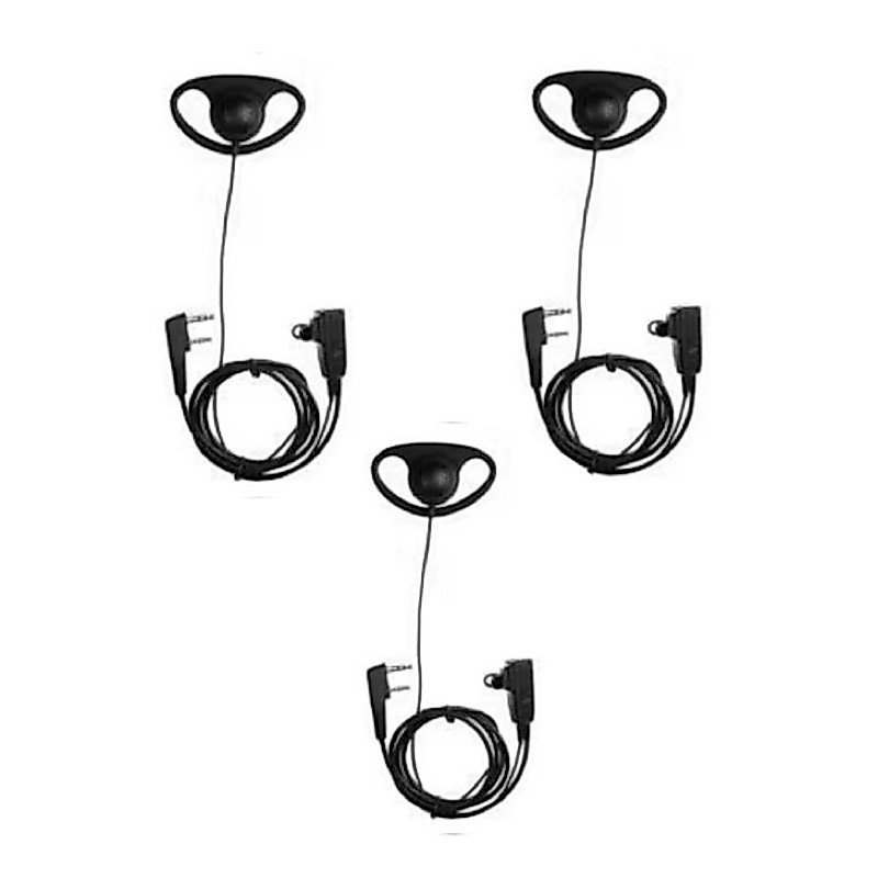 Kit 3 Fones com Microfone de Lapela Ptt para Radio Baofeng Uv-5r Gp-78 Elite Kemwood