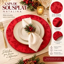 Capa Sousplat Tecido Jacquard 35cm 6 Peças Lugar Americano