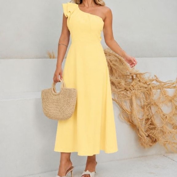 VESTIDO LONGO FEMENINO SENSORIAL ELEGANTE COM MANGA BABADO COM BOJO MODA FEMENINA VESTIDO TARLISA DA TECIDO SENSORIAL