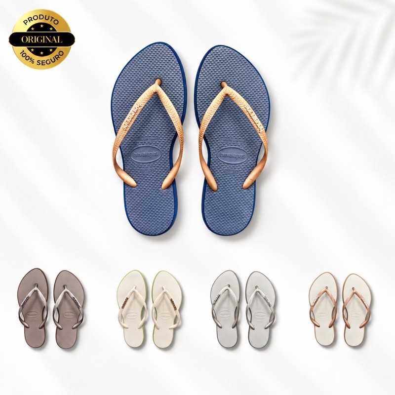Chinelo Havaianas Feminino Slim Point Bico Folha Sandália Feninino Original Lançamento