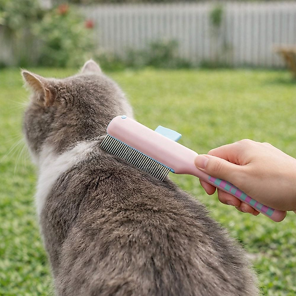 Pente Para Pulgas De Animais De Estimação , Portátil Anti-Nó Remoção De Pêlos De Gatos Eficiente Amarrar Em Formato De U