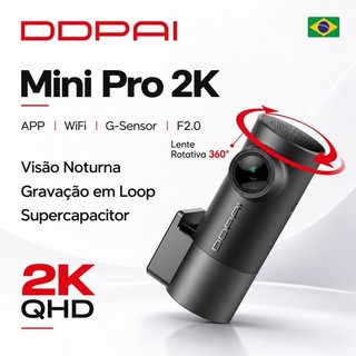 DDPAI Mini Pro 2K Câmera Veicular Dash Cam para Uber 99 Táxi Motorista de App