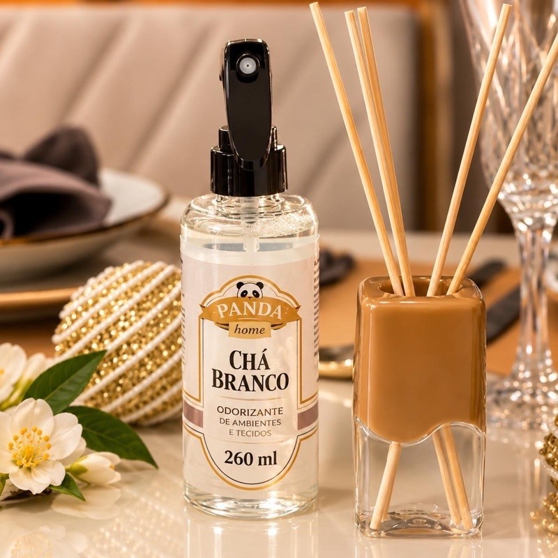 Odorizante de Ambientes e Tecidos  – Fácil de Usar, Perfume Agradável, 260ml Chá Branco o similar do chá branco