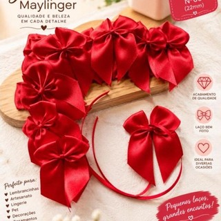 Laço de Cetim N 5 Natalino com Fita – Cores Especiais para o Natal 🎄🎀