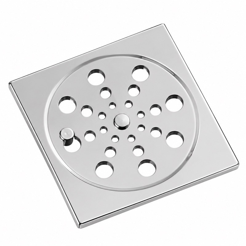 Ralo Tampa Grelha 9,5cmx9,5cm Abre e Fecha Quadrado – Aço Inox | Cozinha Banheiro Área Serviço