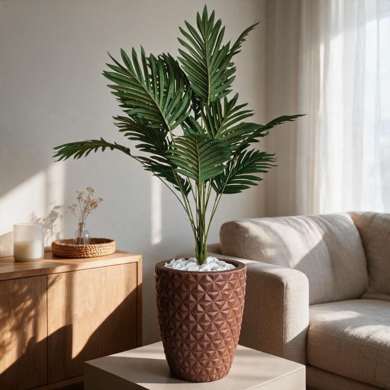 Planta Artificial Palmeira Decoração Com Vaso 3D Polietileno — imagem 2 de 2