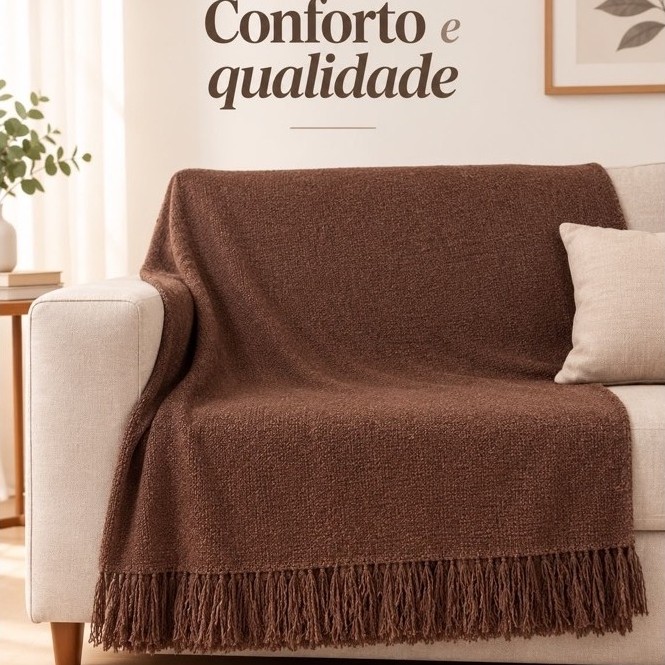 Mantas Decorativas Para Sofá/Cama 100% Algodão Decorativa Luxuosa Protetora Tamanho 2,10X1,20