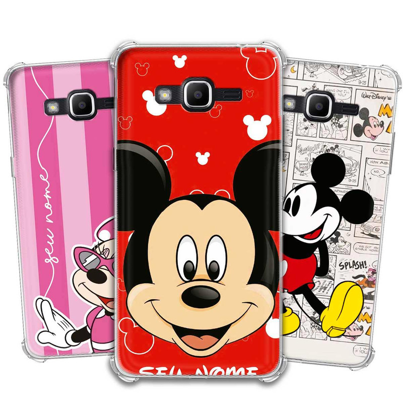 Capa Capinha - Samsung Galaxy J2 Prime - Coleção Mickey e Minnie Personalizada com Nome