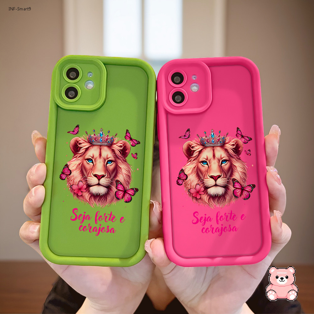 Capa Leão Para Infinix Smart 9 8 7 6 Pro Macia Silicone Capinha De Celular Rosa TY 2120