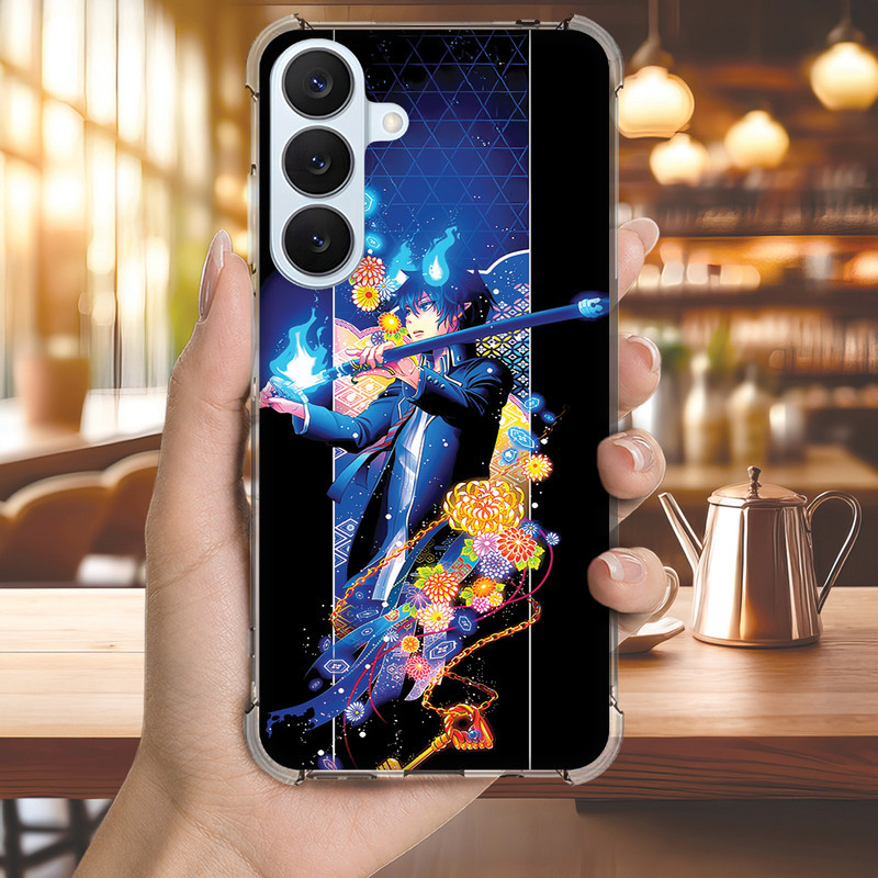 Capa Capinha GALAXY S10 S9 S8 A73 A72 A71 A55 A54 A53 A52 A51 A50 Anti-impacto Personalizada anime BLUE EXORCIST (3432)