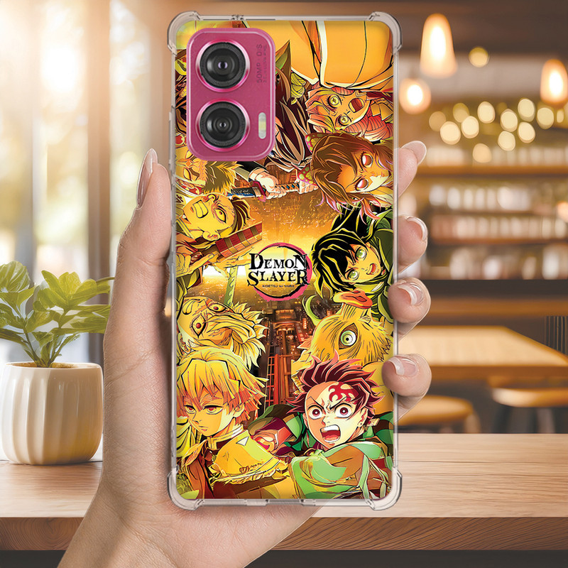Capa Capinha MOTO G75 G73 G71 G62 G60S G60 G55 G54 G52 G50 G42 Anti-impacto Personalizada anime DEMON slayer (4062)