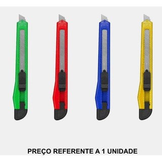 Estilete Estreito Plástico Leoarte - Lâmina 9mm