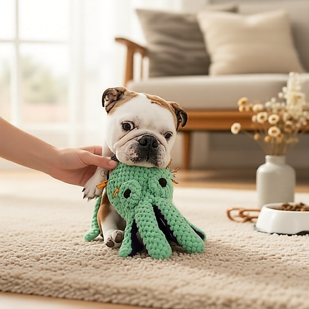 Brinquedos para pets mais vendidos: Polvo de pelúcia gigante que faz barulho, resistente a mastigações, alívio do tédio,