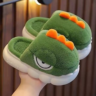 Pantufa de dinossauro adolescente e infantil, macio com solado antiderrapante/PTF06-141