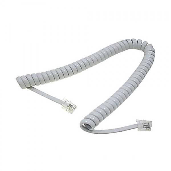 Cabo cordao espiral para interfone / telefone RJ11 2 metros