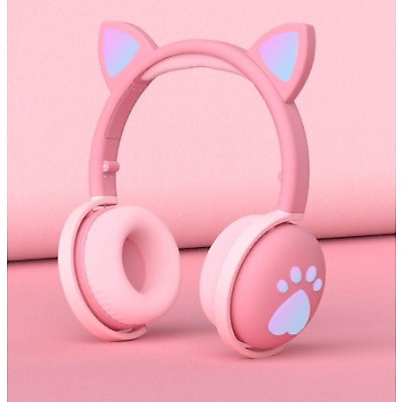 Fone Bluetooth Criança Orelhas De Gato Bonito Com Luz LED Dobrável Para Crianças Sem Fio Fones De Ouvido Bluetooth