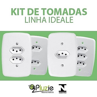 Kit de Tomadas Pluzie Linha Ideale Branca 4x2 10A e 20A