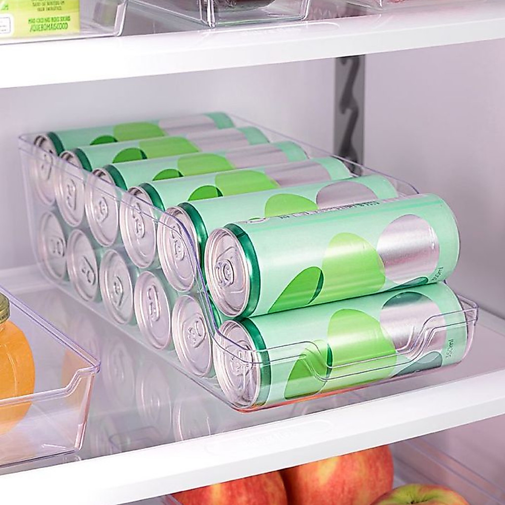 Organizador Porta Latas Para Geladeira Refrigerante Cerveja Multiuso Armario Acrilico