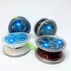 Yoyo/ioio de Metal com Proteção em Silicone, Rolamento Speed e Luz de LED - 4 Cores