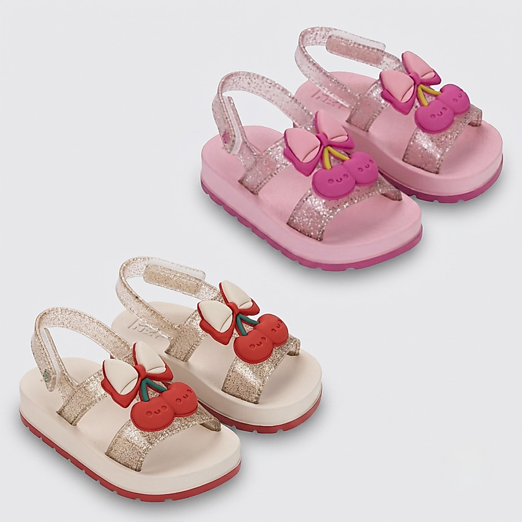 Sandália Zaxynina Cherry Infantil Feminino Frutas Glitter Conforto