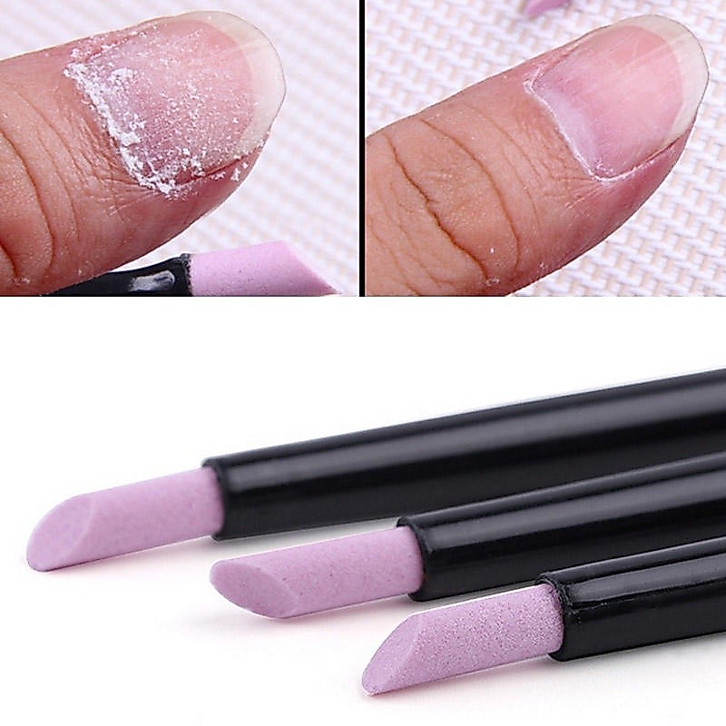1/2/3 Pçs Caneta De Moagem De Quartzo Portátil Tesoura De Cutícula Unhas Removedor De Pele Morta Vara Arquivos De Unhas