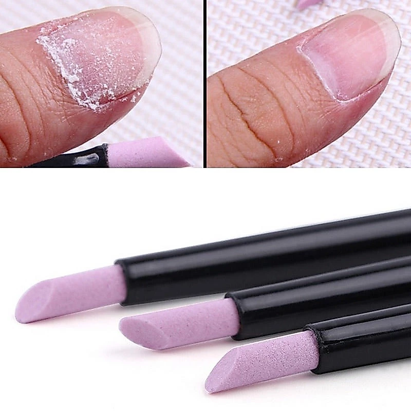 1/2/3 Pçs Caneta De Moagem De Quartzo Portátil Tesoura De Cutícula Unhas Removedor De Pele Morta Vara Arquivos De Unhas — imagem 1